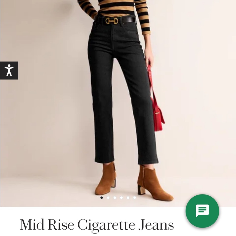 NWT Boden women mid rise cigarette jeans - black wash